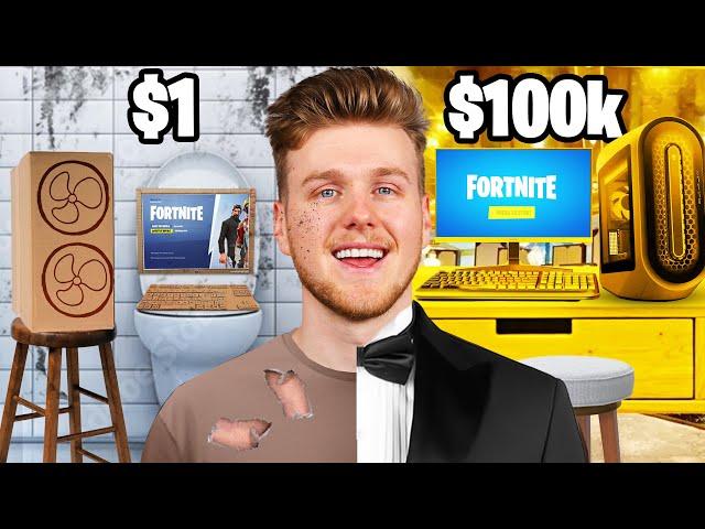 $1 VS $100,000 Gaming Setup! - Fortnite