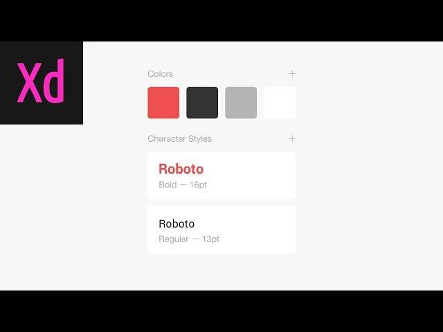 Color & Character Styles Adobe XD Tutorial