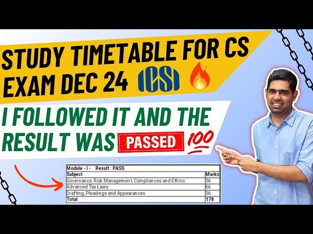 Game Changing Study Timetable to Crack December 2024 CS exams |CS Executive |CS Professional