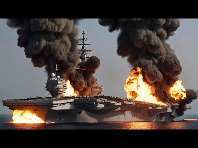 Today. Russian aircraft carrier destroyed by Ukrainian fighter jets in the black sea!!