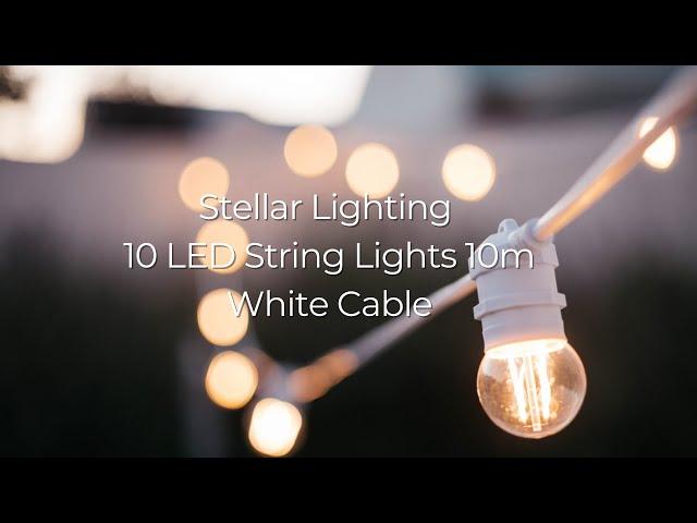 Stellar Lighting - 10 LED String Lights 10m White Cable