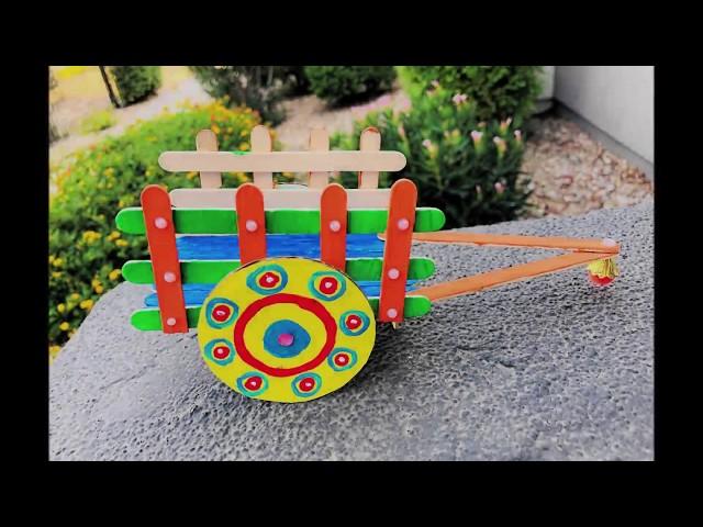 Diy bullock cart with ice cream sticks