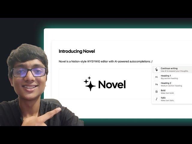 A WYSIWYG editor with AI powered autocomplete! | Novel.sh
