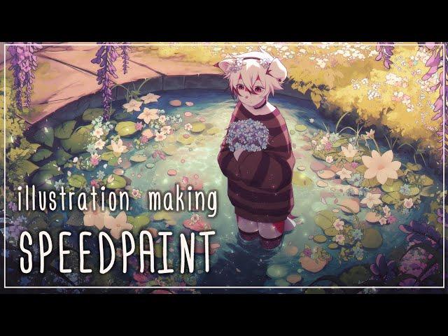 flower pond  speedpaint【CLIP STUDIO PAINT】