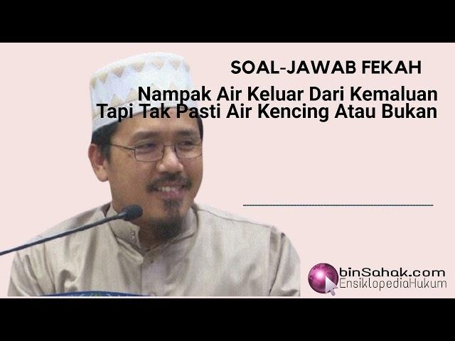 Nampak air keluar dari kemaluan tapi tak pasti air kencing atau bukan