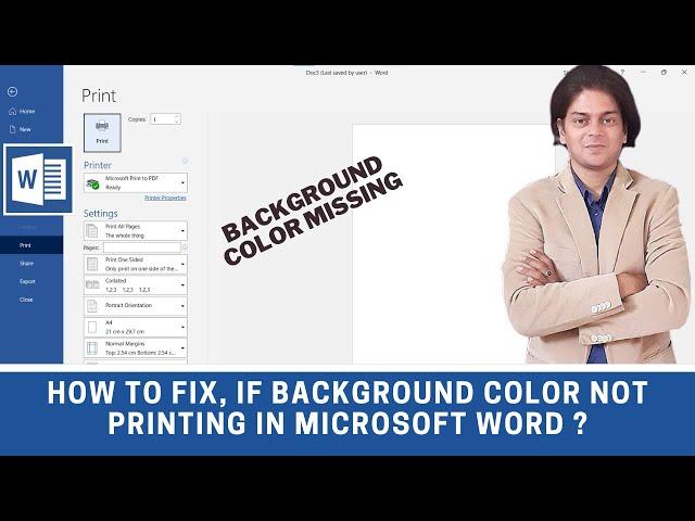 How to fix, If background color not printing in Microsoft word ?