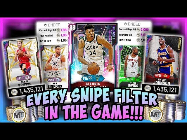 NBA2K20 - EVERY SNIPE FILTER IN THE GAME!! MAKE THE MOST MT POSSIBLE - BEST FILTERS TO USE - SNIPING