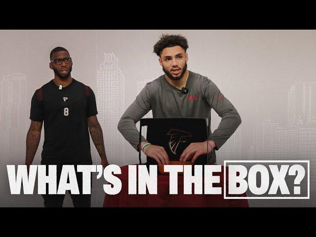 Kyle Pitts and Drake London compete in What's in the Box challenge | Atlanta Falcons