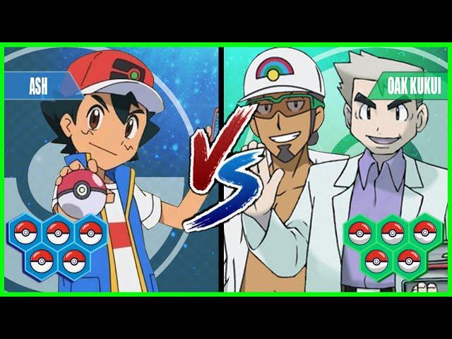 Pokémon Battle Pedia: Ash Vs Professor Oak and Professor Kukui