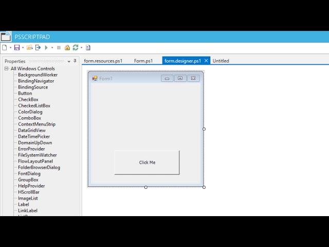 Building Windows Forms Applications with PowerShell and PSScriptPad