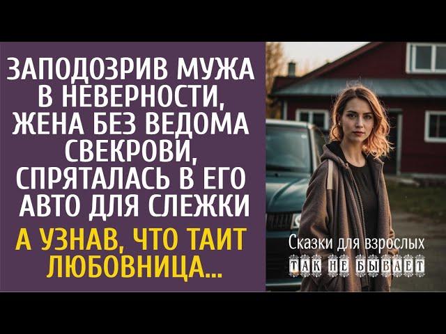 Заподозрив мужа в неверности, спряталась в его авто для слежки… А узнав секрет любовницы…