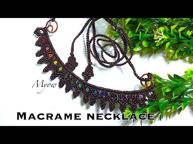 MACRAME NECKLACE WITH SIMPLE KNOTS- MYOW 128