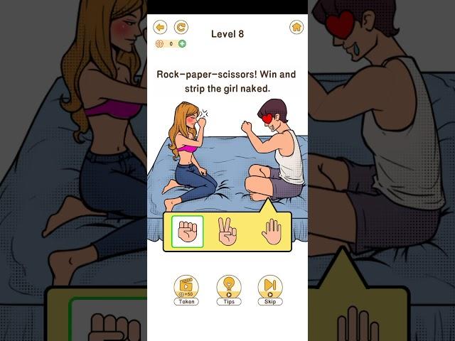 Brain go 2 games level 8 Rock paper scissors win and strip the girl nelas ‍️