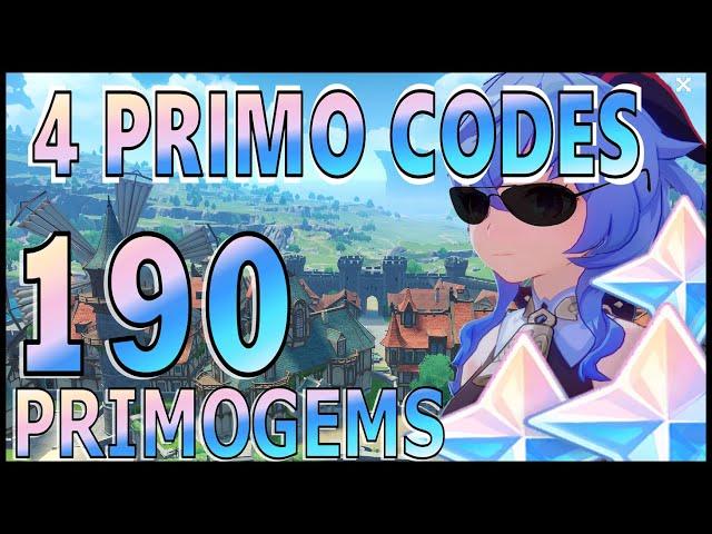 4 PROMOTIONAL CODES - FREE 190 PRIMOGEMS Genshin Impact