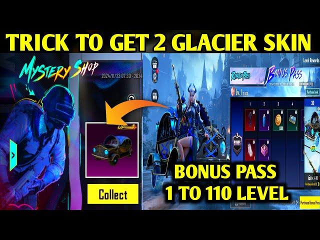 BGMI TRICK TO GET BONUS PASS IN 150rs | GET GLACIER UAZ SKIN | A10 BONUS PASS PURCHASE TRICK