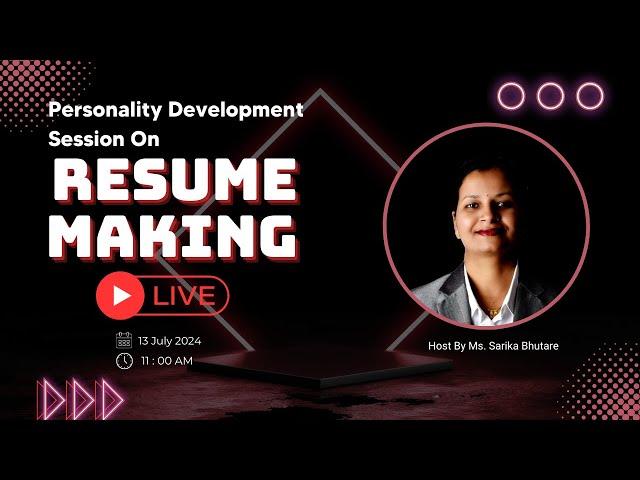 How to make Impressive Resume by Ms. Sarika from Puneri Pattern