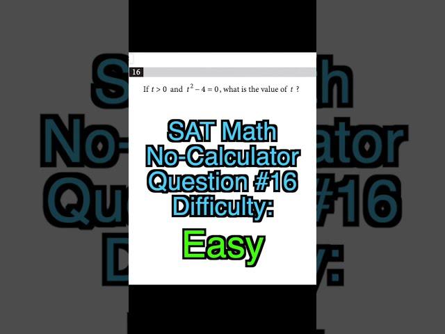 SAT Math Practice No-Calculator #16 Difficulty: Easy (SAT Practice Test #1)... #shorts