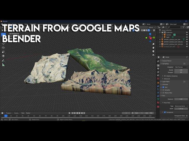 Make 3D Terrain from Google Maps in Blender! (Free!)