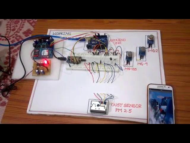 Air Pollution Monitoring System using Arduino and NodeMcu