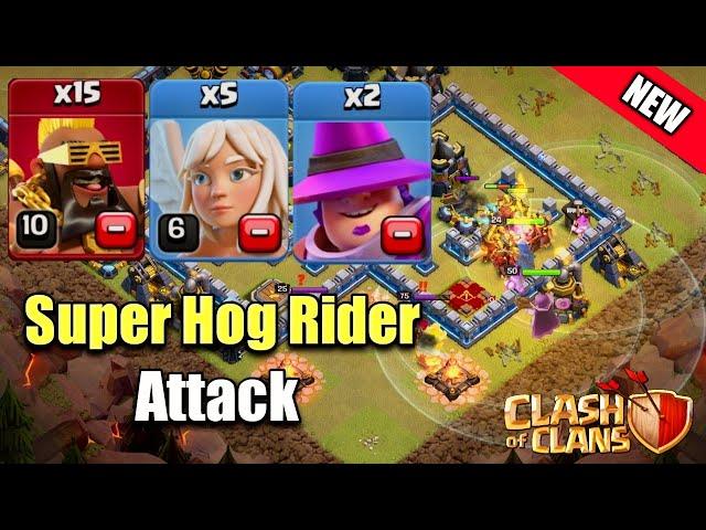 Th13 Super Hog Rider Attack Strategy!! Best New Th13 Attack Strategy - Clash of Clans