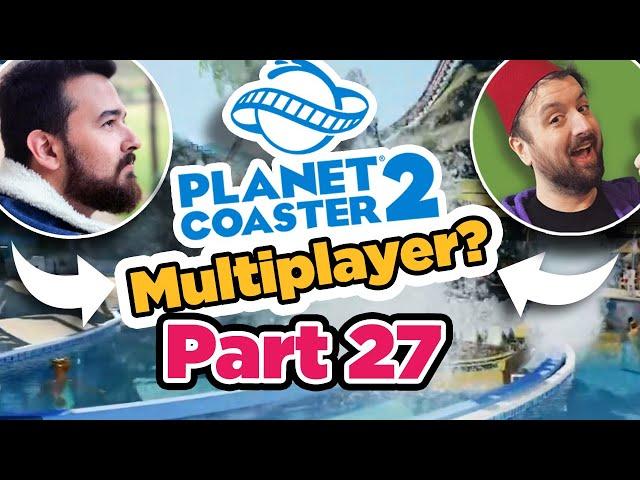 A RollerCoaster that goes into the Pool in Planet Coaster 2 Multiplayer Part 27