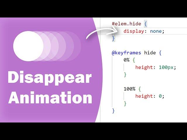 CSS Animation on "display: none" | CSS Disappear Animation
