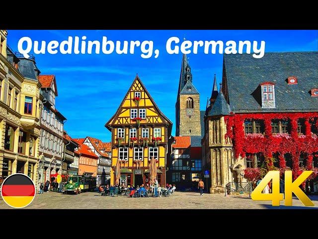 Quedlinburg, Germany walking tour 4K 60fps - Most beautiful medieval town in Germany