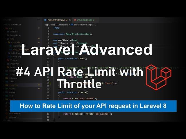 Laravel 8 Advanced - #4 Laravel API rate limit using Throttle