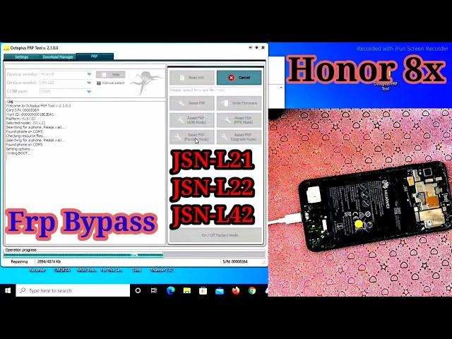 Honor 8X Frp Bypass |  JSN-L21,JSN-L22,JSN-L42 Google Account Unlock Emergency Backup Not Working