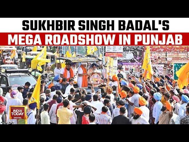 Shiromani Akali Dal Supremo Sukhbir Singh Badal Holds A Mega Roadshow In Punjab Ahead Of Elections