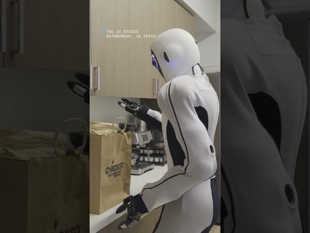 Humanoid EVE unpacks groceries | MODE: Autonomous | by 1X