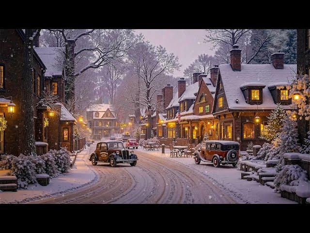 Snowy Town Nights  Nostalgic Holiday Jazz, Warm Café & Peaceful Streets for Christmas Tranquility