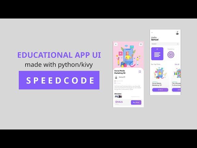 How To Create An Education App UI(Speedcode) - Python/Kivy