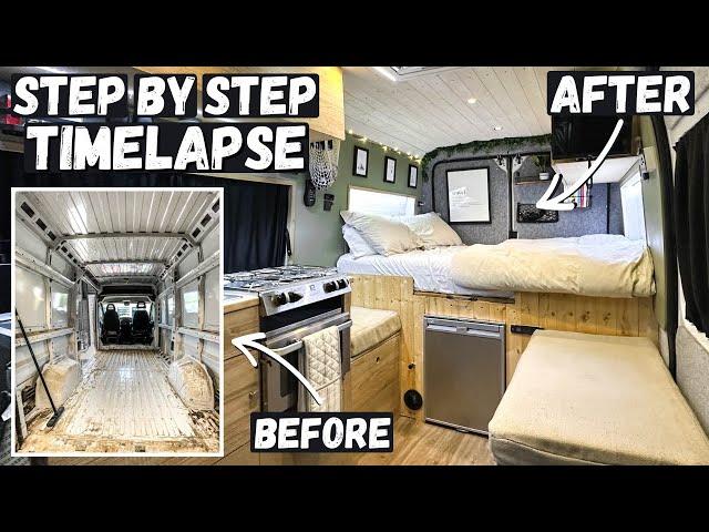 DIY BEGINNER Complete Van Build Timelapse | Step by Step Amateur Build