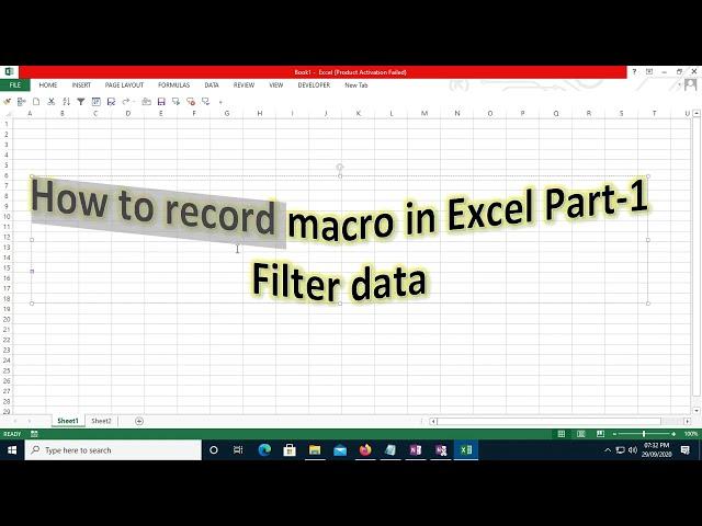 How to record macro in Excel Filter data Part-1