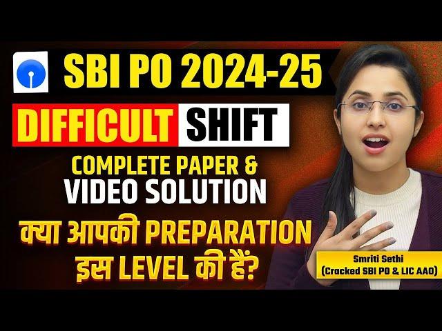 SBI PO 2024 Difficult Shift Reasoning Paper | Complete SBI PO Mock With Video Solution| Smriti Sethi