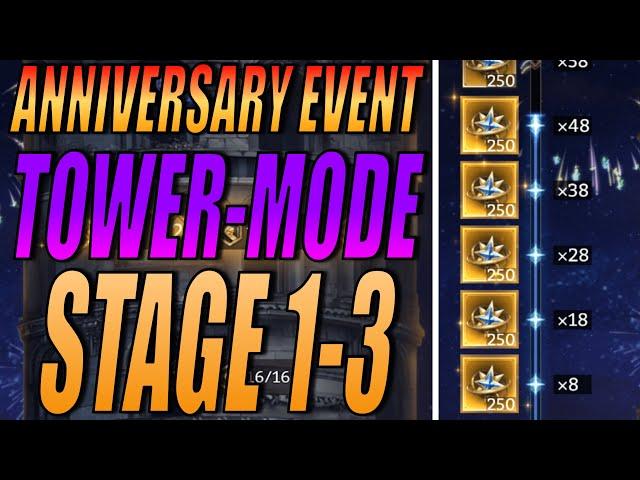 Tower-Mode Stage 1-3 F2P & Full Clear Teams I Anniversary Event I Watcher of Realms