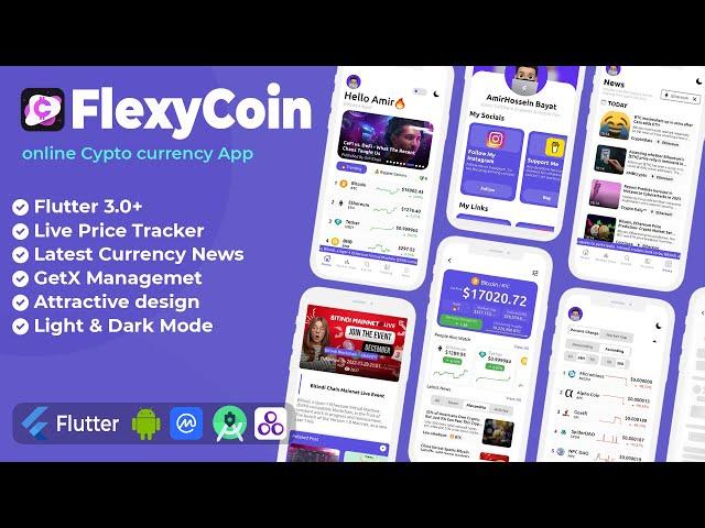 Cryptocurrency App using Flutter, Crypto Currency Wallet App using Flutter + GetX State Management