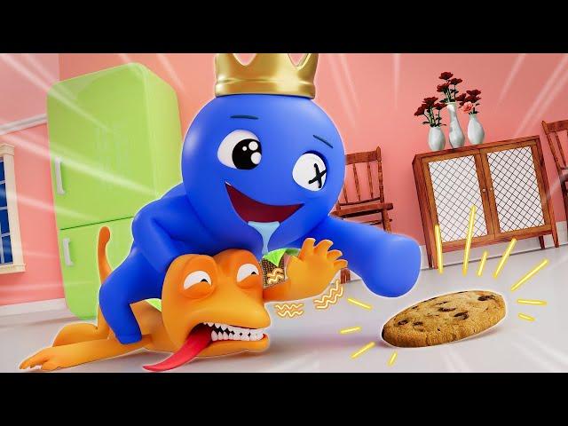 Rainbow Friends 2 FOOD CHALLENGE | BLUE n ORANGE Food Fight?! - Who will win? | Cartoon Animation