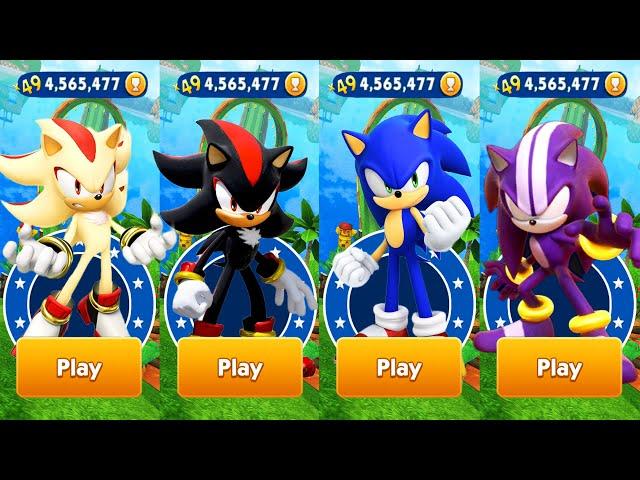 Sonic Dash - Sonic vs Shadow vs Super Shadow vs Darkspine vs All Bosses Zazz Eggman All Characters