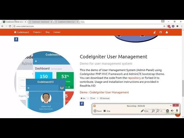 CodeIgniter Admin Panel Demo - AdminLTE