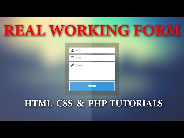 Create Real Working Contact Form Using HTML, CSS, PHP