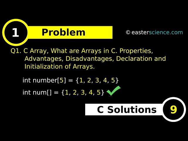 Arrays in C. Properties, Advantages, Disadvantages, Declaration and Initialization of Arrays