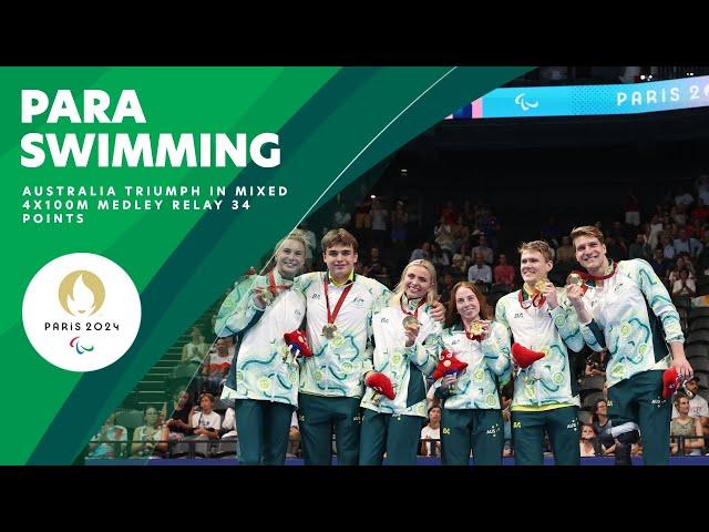 Gold For Australia In Mixed 4x100m Medley Relay 34 Points  | Paralympic Games