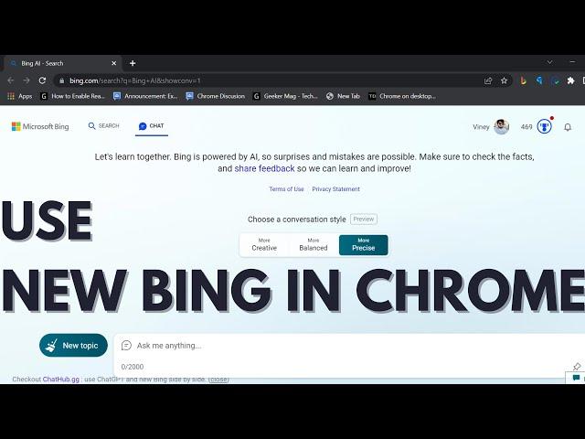 How to Use 'New Bing Chat AI' in Google Chrome or Any Browser