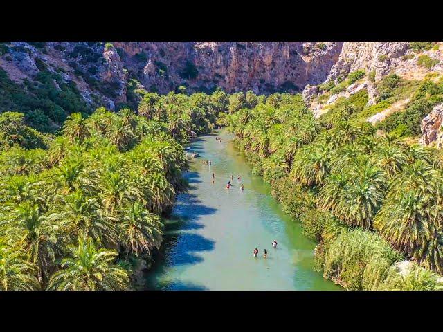 Preveli beach Rethymnon Crete Greece 4K