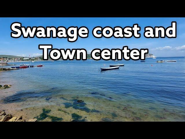 Swanage coast and town center , Dorset, England. 2022