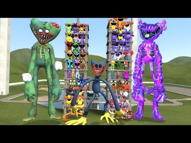 DESTROY ALL 3D CATNAP SMILING CRITTERS POPPY PLAYTIME ALPHABET LORE FAMILY in TWIN TOWER - GMod