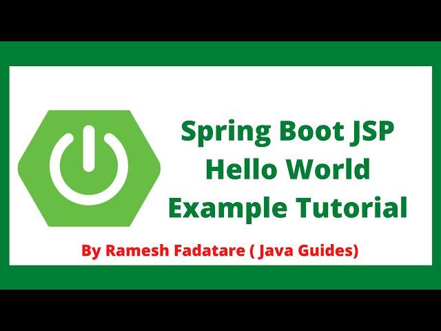 Spring Boot JSP Hello World Example Tutorial