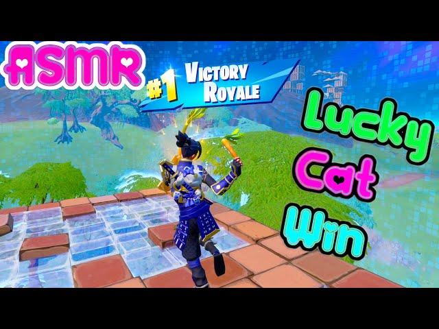 ASMR Gaming  Fortnite Chapter 3 Lucky Cat Win Gum Chewing + Controller Sounds  Whispering 